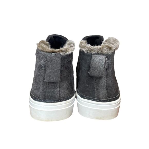 TOMS Bryce High Top Fur Sneakers Grey Slip On Womens Sz 8 Ankle Boots Shoes - Picture 3 of 7